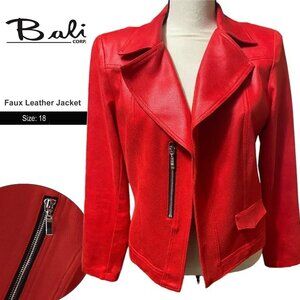 "Bali" Faux Leather Red Jacket